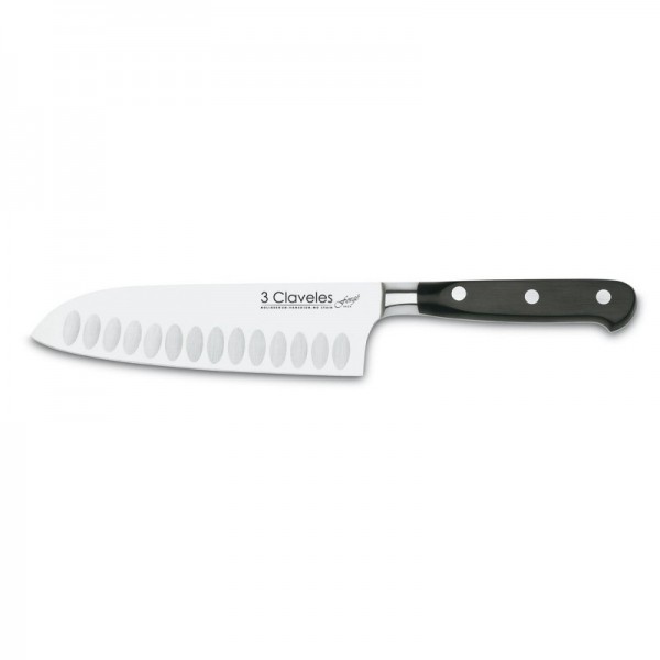 3 Claveles Cuchillo Santoku Alveolado Forgé 17 cms.