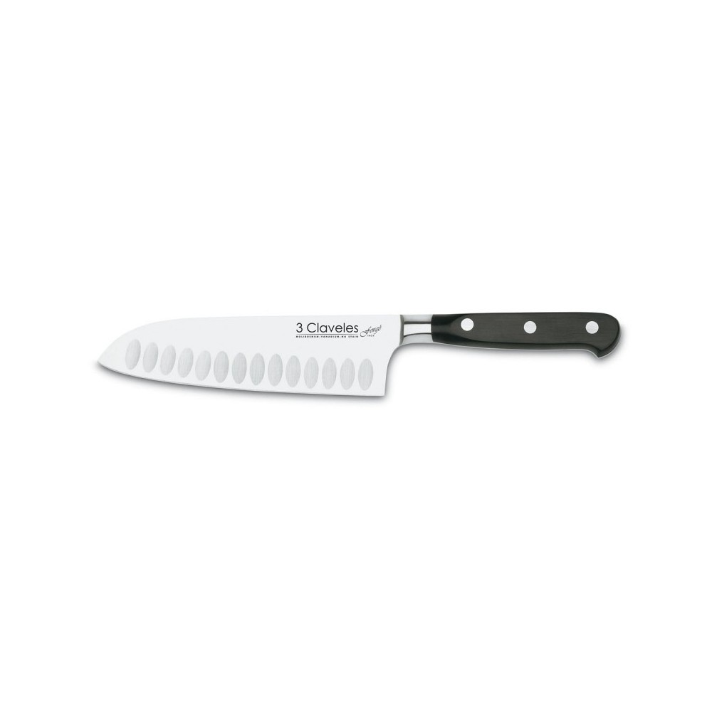 3 Claveles Cuchillo Santoku Alveolado Forgé 17 cms.
