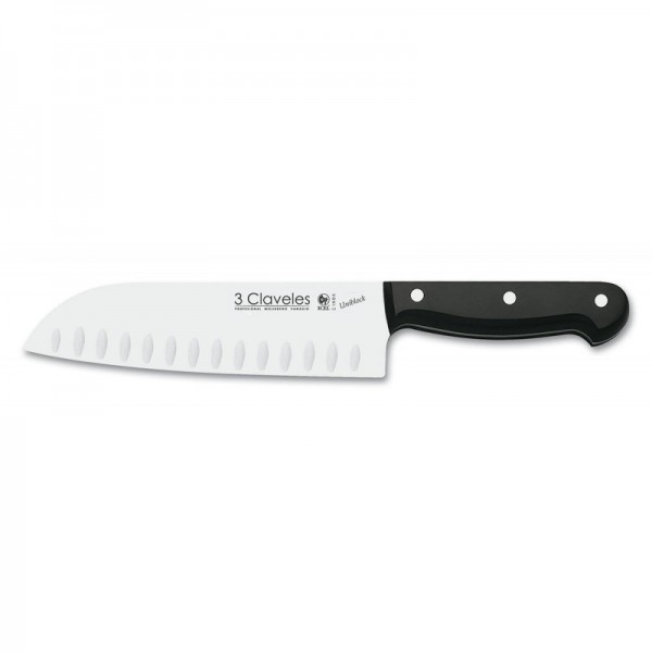3 Claveles Cuchillo Santoku Alveolado Uniblock 18 cm