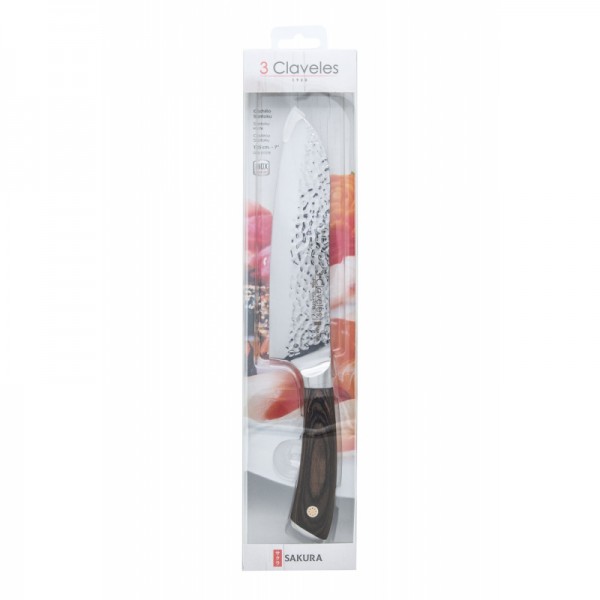 3 Claveles Cuchillo Santoku Sakura 17,5cm