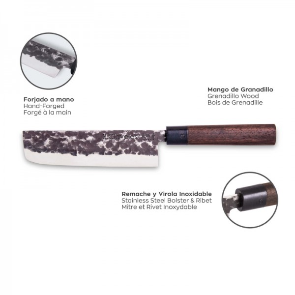 3 Claveles Cuchillo Osaka Usuba 18cm