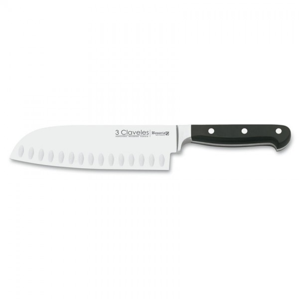 3 Claveles Cuchillo Santoku Alveolado Bavaria 18 cms.