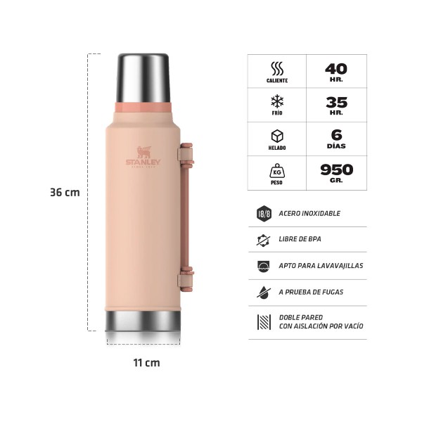 STANLEY TERMO CLASSIC ROSADO 1.4 L